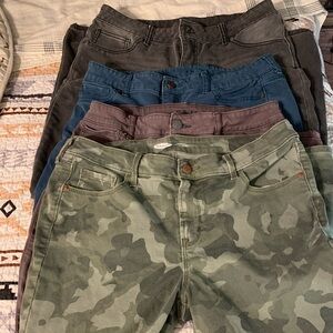 Camo and Solid Color Jeans Set